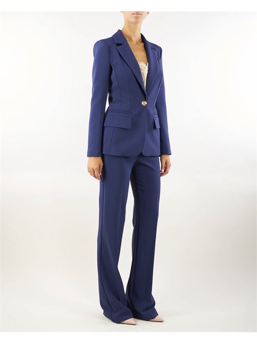 Stretch crêpe suit with fitted jacket and straight trousers Elisabetta Franchi ELISABETTA FRANCHI | Tailleur | TP00346E2B75